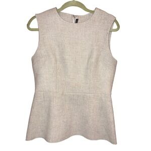 Joseph Lach Sleeveless Peplum Top Grey Wool Felt Shell 42